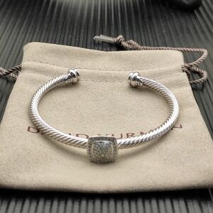 David Yurman Silver Bracelet with Diamond Accents